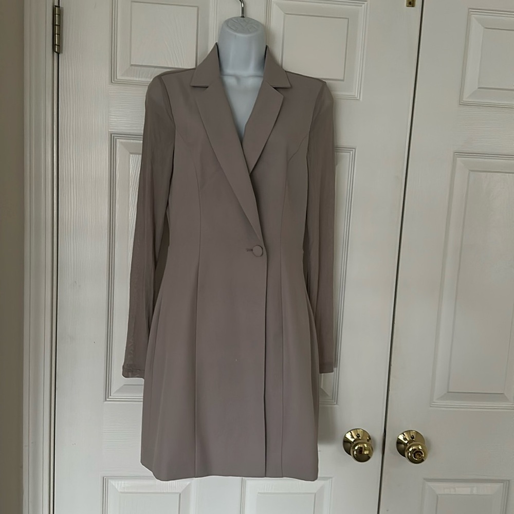 MISSGUIDED Illusion Business Casual Grey Long Sleeve DRESS 6 US 38 EU 10 UK 👗